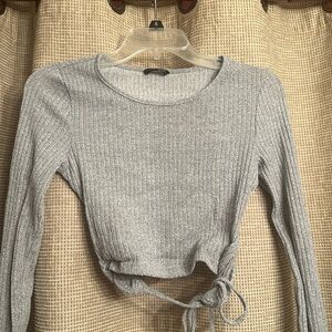 Gray Cropped Long Sleeve